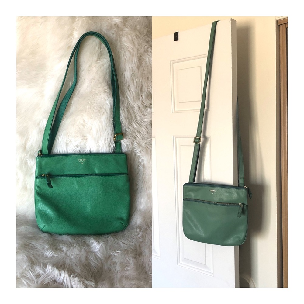 Fossil Green Leather Crossbody